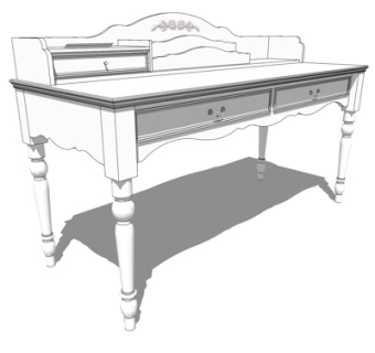 欧式书桌su模型