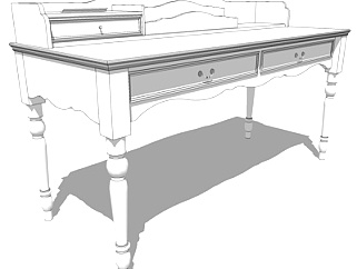 欧式书桌su模型