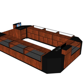 新中式展示柜su模型