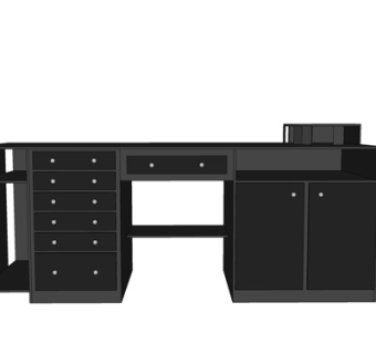 现代书桌su模型