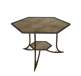 工业风茶几su模型