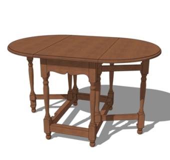 简欧餐桌su模型