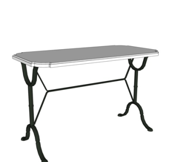 简欧餐桌su模型