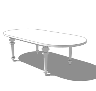 简欧餐桌su模型