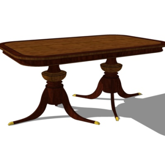 欧式餐桌su模型