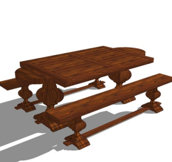 欧式户外休闲桌su模型