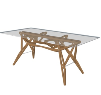 现代餐桌su模型