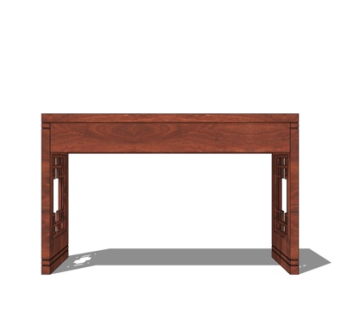 中式实木书桌su模型