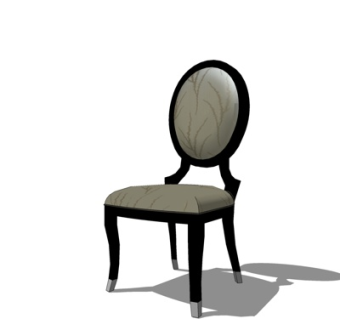 欧式布艺单椅su模型
