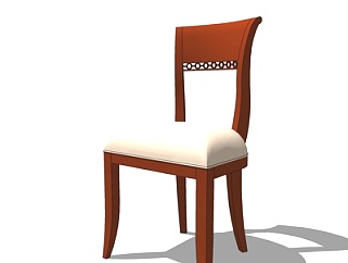 欧式布艺单椅su模型