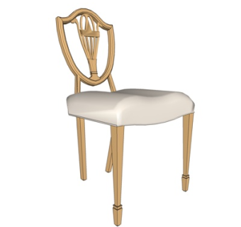 欧式实木单椅su模型