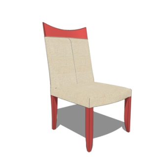 现代布艺单椅su模型