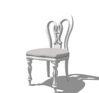 欧式布艺单椅su模型