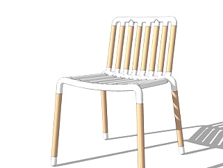 北欧原木单椅su模型