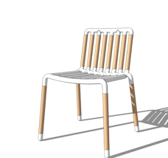 北欧原木单椅su模型