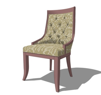 简欧布艺单椅su模型