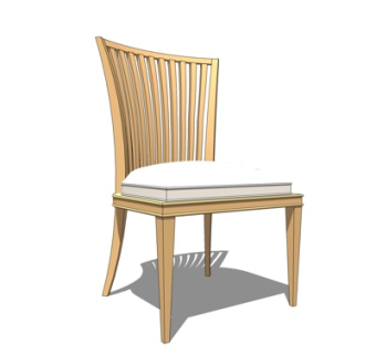 现代实木单椅su模型