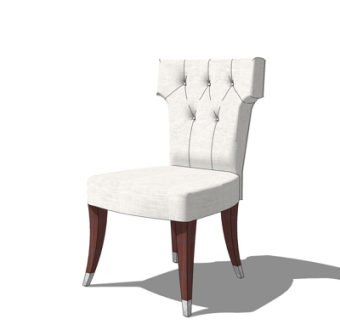 简欧布艺单椅su模型