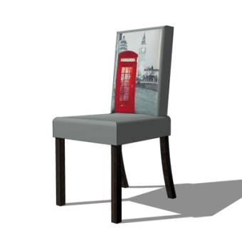 现代布艺单椅su模型