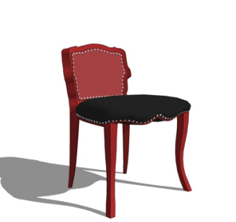欧式布艺单椅su模型