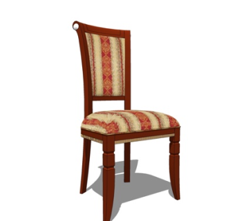 欧式布艺单椅su模型