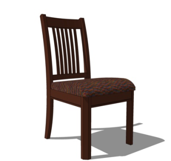 现代实木单椅su模型