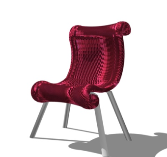 现代铁艺休闲椅su模型