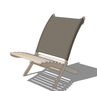 现代实木休闲椅su模型