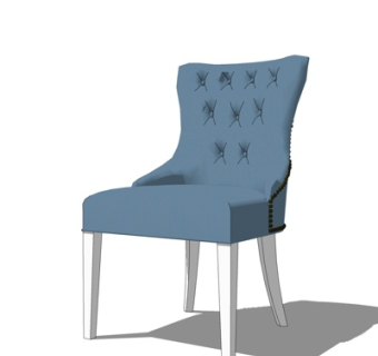 简欧布艺单椅su模型