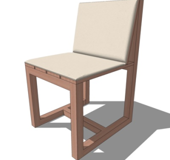 现代实木单椅su模型