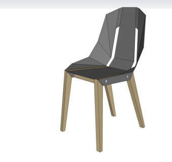 现代实木单椅su模型