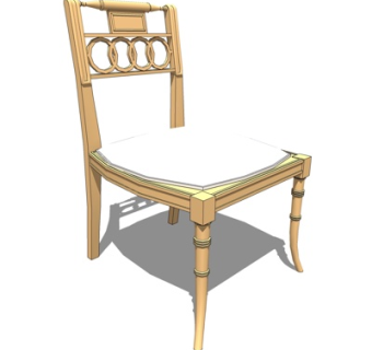 欧式实木单椅su模型