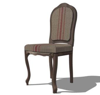 欧式布艺单椅su模型