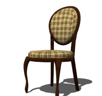 欧式布艺单椅su模型