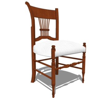 欧式实木单椅su模型