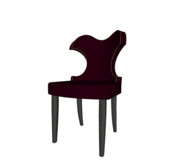 现代皮革单椅su模型