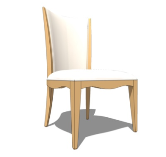 现代实木单椅su模型