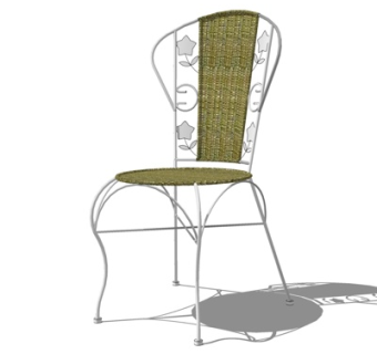 欧式铁艺单椅su模型