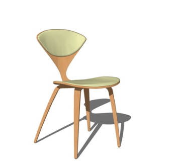 现代实木单椅su模型