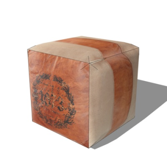 现代皮革凳子su模型