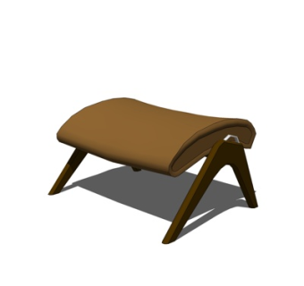 现代实木凳子su模型