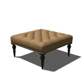 欧式布艺方凳su模型