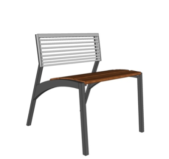 现代实木休闲椅su模型