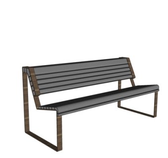 现代实木户外椅su模型