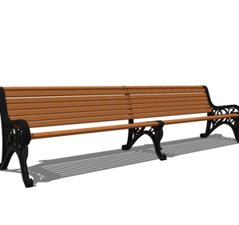 欧式实木户外椅su模型