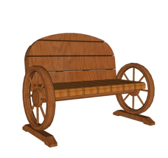 现代轮车户外椅su模型