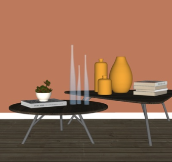 现代茶几饰品摆件su模型