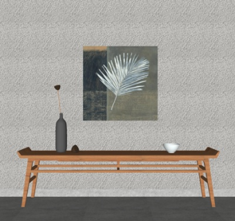 现代实木长凳su模型