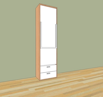 现代实木衣柜su模型