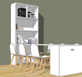 现代书桌椅su模型